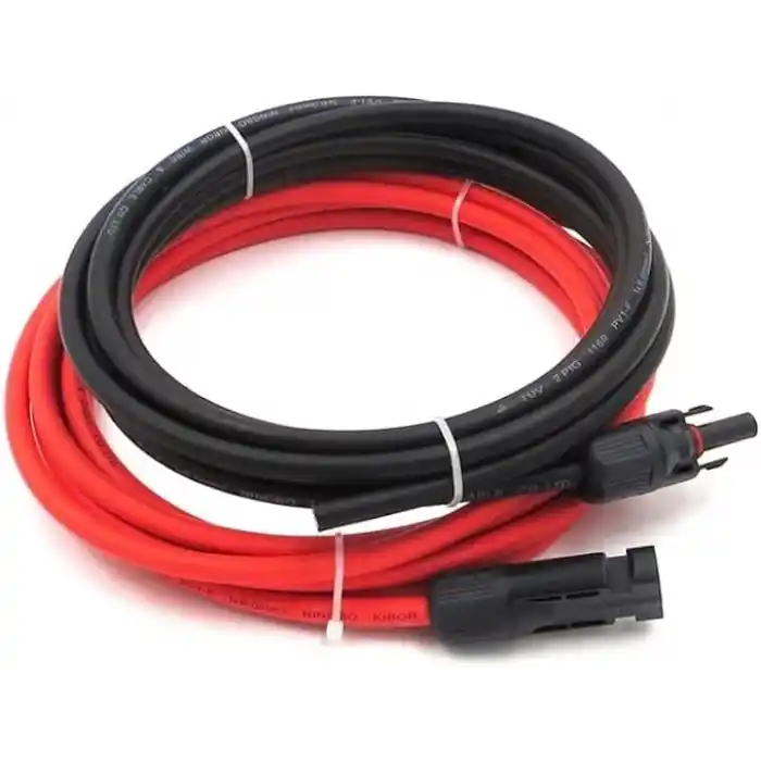 Mc4 Soketli (5m+5m) 10 Metre 6mm Güneş Paneli Hazır Solar Kablo Siyah Kırmızı