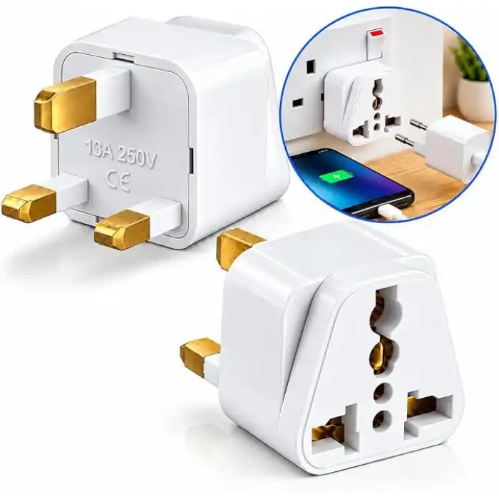 Kyrotech Tip G, İngiliz Adaptör Fişi, Hindistan, İngiltere, Dubai, Hong Kong, Singapur, Kıbrıs Fişi, Hac, Umre Uyumlu, 2 ve 3 Uçlu Seyahat Fiş Çevirici Dönüştürücü Priz, Uluslararası Güç Adaptörü