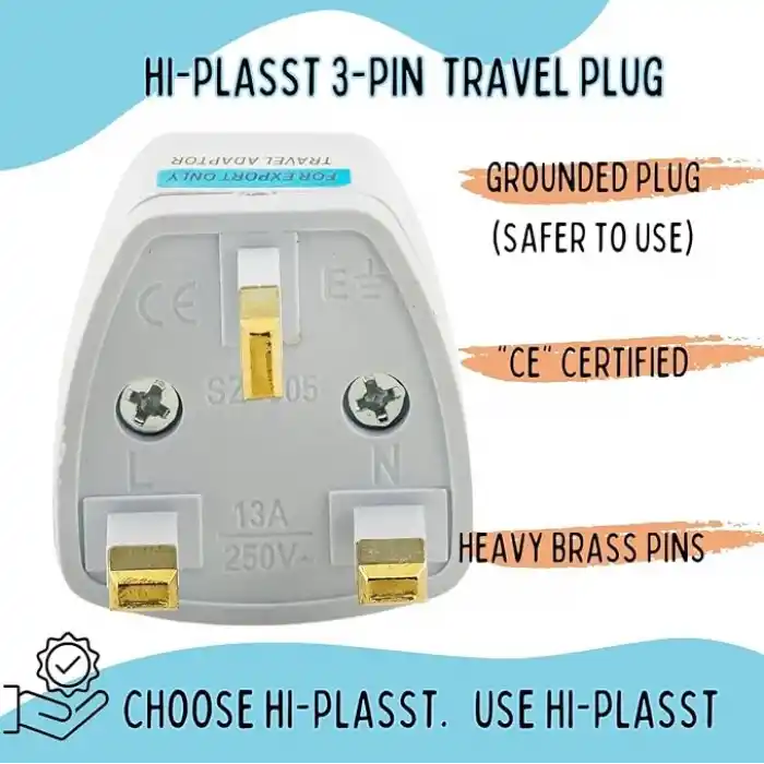 Kyrotech Tip G, İngiliz Adaptör Fişi, Hindistan, İngiltere, Dubai, Hong Kong, Singapur, Kıbrıs Fişi, Hac, Umre Uyumlu, 2 ve 3 Uçlu Seyahat Fiş Çevirici Dönüştürücü Priz, Uluslararası Güç Adaptörü
