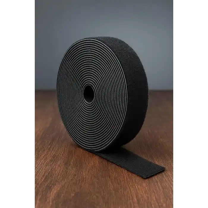Cırt Cırt Sabitleyici Kablo Düzenleyici - 5 Metre x 1cm | Kolay Kullanım, Bahçe ve Ev İçin Pratik Çözüm (Siyah)