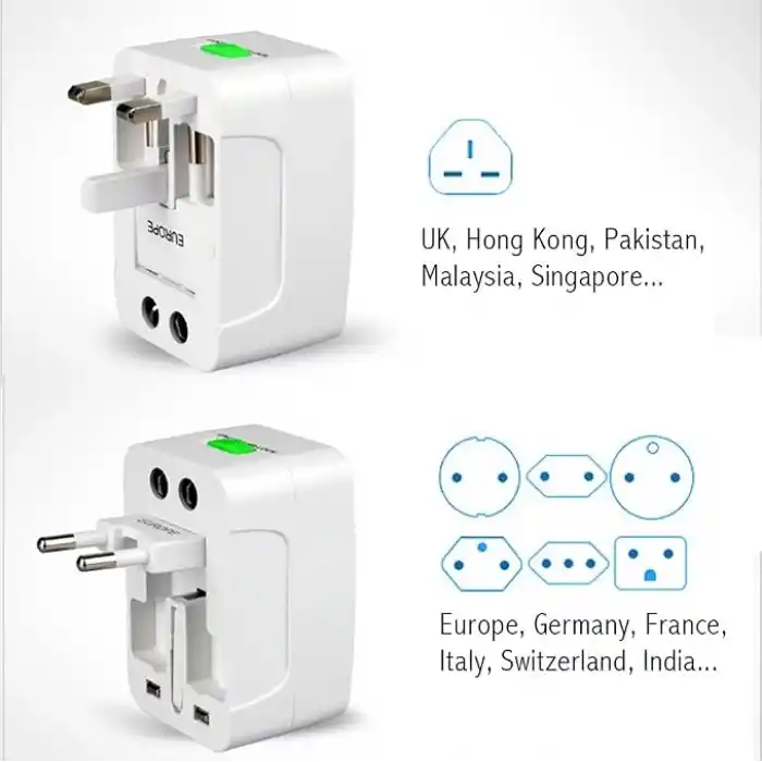 Universal seyahat fişi (150 ülkeler) Weltreise fiş/Seyahat Adaptörü/Power Charger Plug/All in One Universal World Travel adaptörü EU US UK AU China (Beyaz)