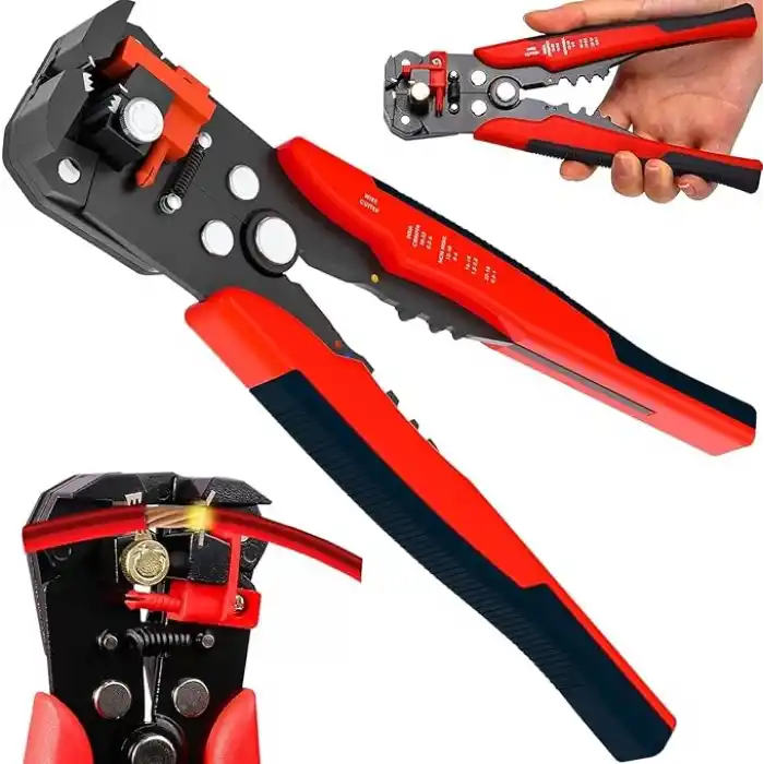 AEE® 5’i 1 Arada Otomatik Kablo Soyucu, Kesici, Kıvırıcı ve Pabuç Sıkma Pensesi | Automatic Wire Stripper & Crimper – 0.2-6 mm² Ayarlanabilir Soyma Uzunluğu, Ergonomik Tutma Kolu Asorti
