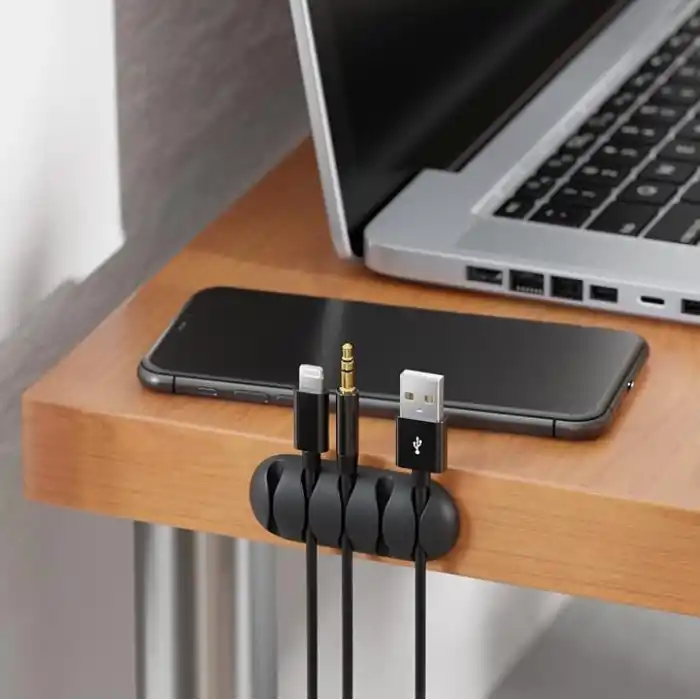 AEE® 9 Adet Yapışkanlı Kablo Düzenleyici 5 Yuvalı Kablo Tutucu Organizer Siyah, Kablo Sabitleyici, Masaüstü Bilgisayar Telefon Şarj Kablo Toplayıcı Çalışma Masası Ofis Toparlayıcı Klips