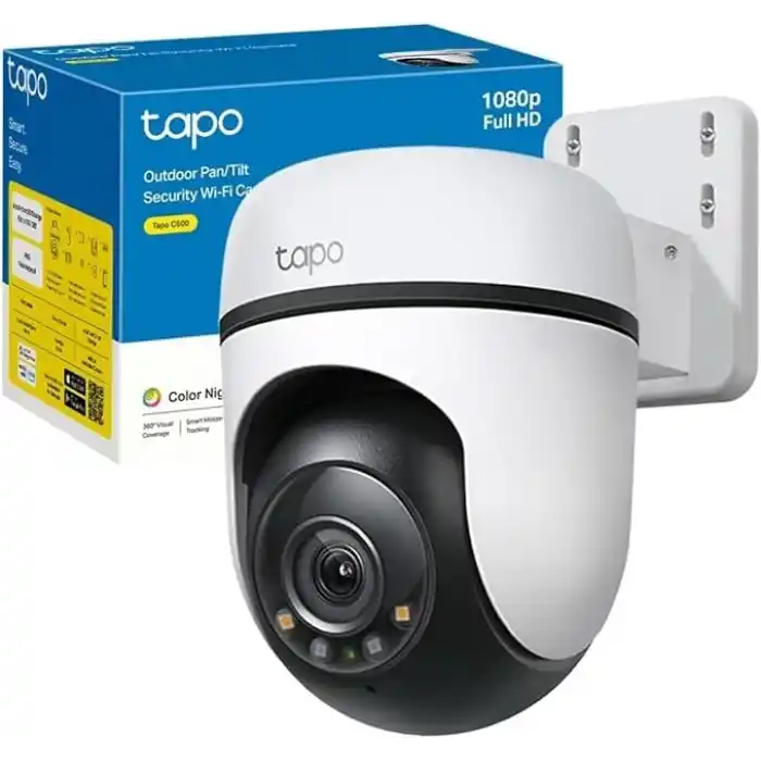 Tapo C500, 1080P Full HD Dış Mekan Wi-Fi Güvenlik Kamerası, Hareket Tespit/Takibi, 360°, IP65 Su Geçirmez, Gece Görüşü, Çift Yönlü Ses, Bulut/Yerel Depolama, Sesli ve Işıklı Alarm