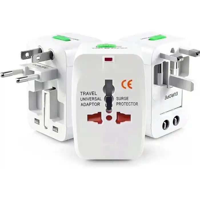 Coverzone Akım Korumalı Universal Fiş Çoklu Priz CV640 Priz Çevirici Dönüştürücü Kompakt Tasarım Amerikan Fişi, İngiliz, Türkiye 125V - 250V 13A (Beyaz)