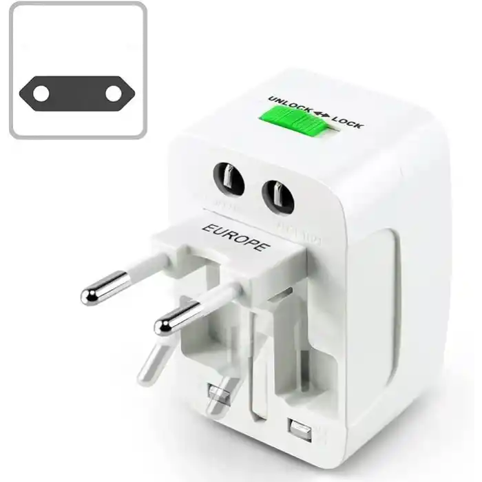 Coverzone Akım Korumalı Universal Fiş Çoklu Priz CV640 Priz Çevirici Dönüştürücü Kompakt Tasarım Amerikan Fişi, İngiliz, Türkiye 125V - 250V 13A (Beyaz)