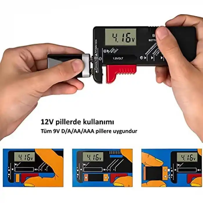 Wellhise BT-168D LCD Dijital Pil Test Cihazı
