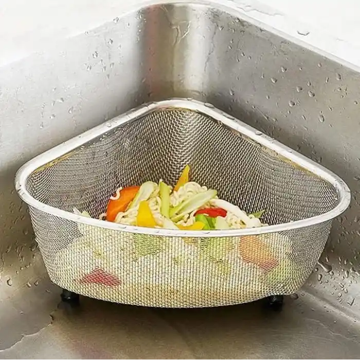 Deconox Paslanmaz Çelik Ayaklı Lavabo Çöp Süzgeci 18x13x10 Cm | Paslanmaz Çelik Ayaklı Lavabo Çöp Süzgeci - Hijyenik ve Pratik Çöp Süzme Çözümü!