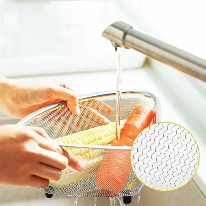 Deconox Paslanmaz Çelik Ayaklı Lavabo Çöp Süzgeci 18x13x10 Cm | Paslanmaz Çelik Ayaklı Lavabo Çöp Süzgeci - Hijyenik ve Pratik Çöp Süzme Çözümü!