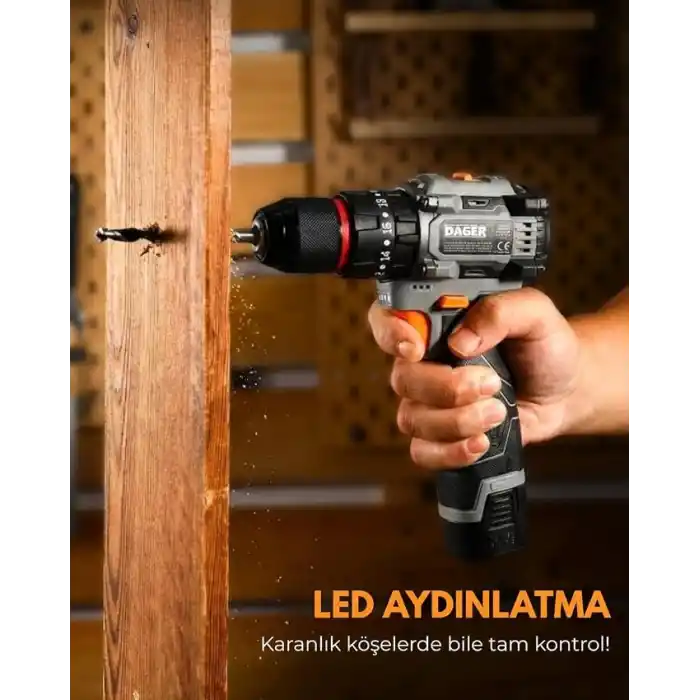 Dager BOLT 16.8V Kömürsüz Darbeli Şarjlı Matkap Vidalama Seti | 60Nm | Çift Akü + 85 Parça Aksesuar + Hızlı Şarj | Gri