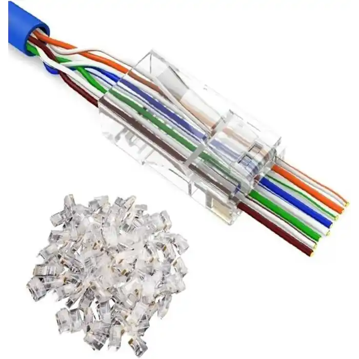 Alfais 4381 Yeni Nesil Delikli Cat6 Rj45 Konnektör Utp Jack (100 Adet)