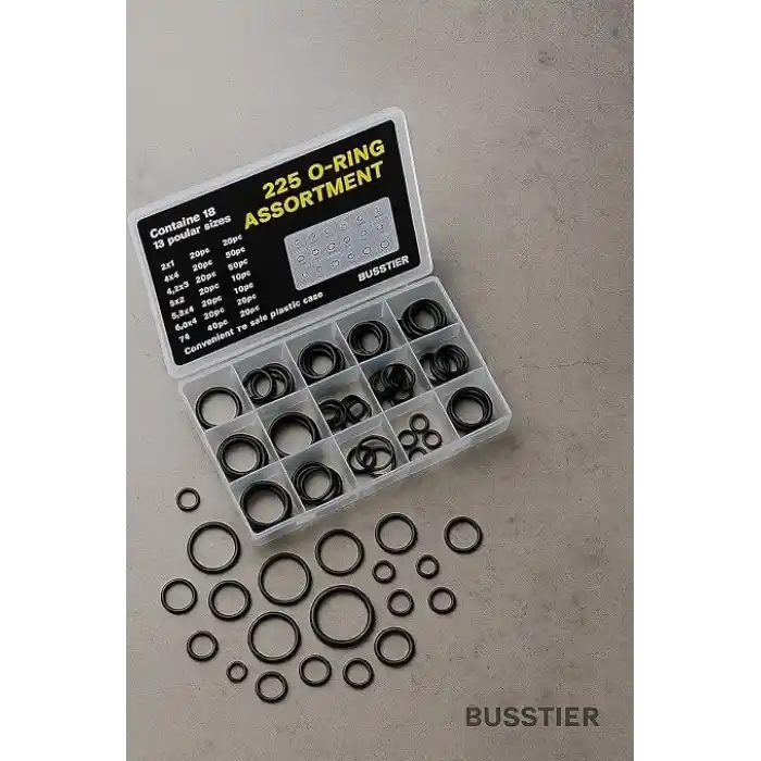 Busstier 225 Parça Kauçuk O-Ring Conta Seti Su Geçirmez Sızdırmazlık Halkası Assortment Tamir Bakım Seti 18 Farklı Boy Silikon Lastik Conta Seti Musluk Hortum Araç Tesisat Uyumlu