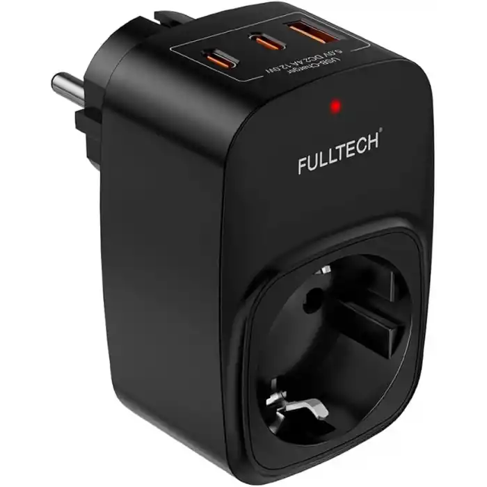 Akım Korumalı Priz, Tekli Priz, USB’li Priz ve Type-C Priz, Priz Çoklayıcı, Voltaj Korumalı Priz, 16A 3680W Duvar Tipi (SİYAH)