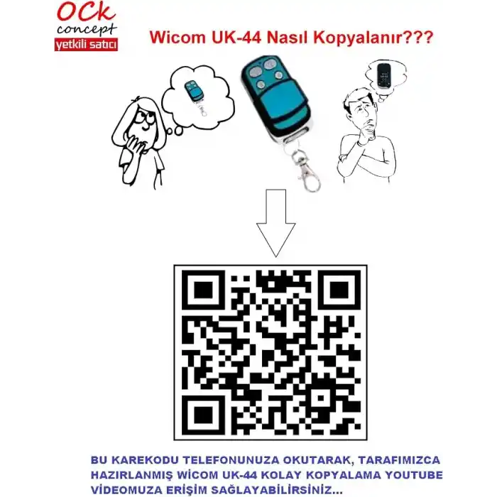 KG GARAJ KUMANDASI WİCOM UK44 - 4 TUŞLU 433MHZ (KODLANABİLİR VE KOPLAYANABİLİR KUMANDA)