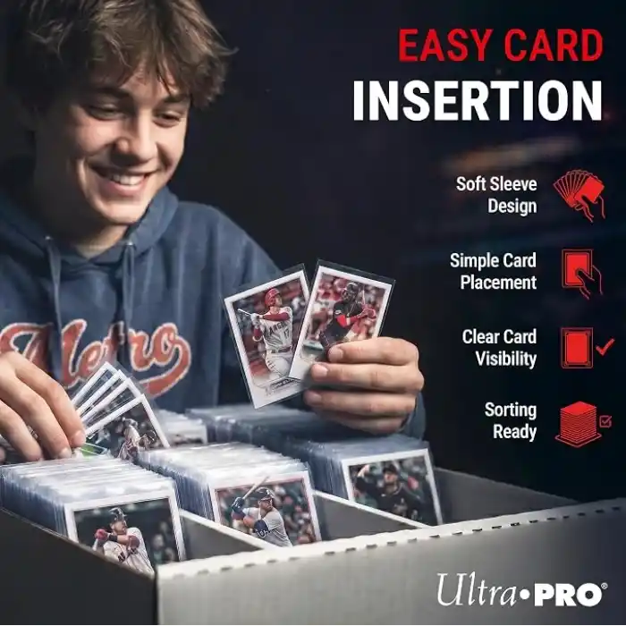 Ultra PRO - 100 Adet Yumuşak Kart Kılıfı 2-5/8 X 3-5/8 - Değerli Spor Kartlarınızı, Oyun Kartlarınızı ve Koleksiyon Ticaret Kartlarınızı Ultra Şeffaf Kart Kılıflarında Koruyun