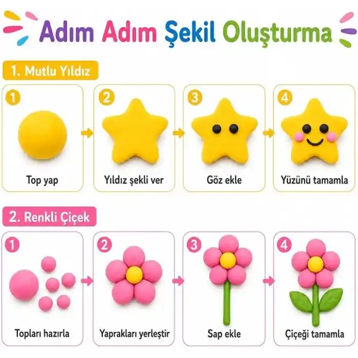 Hayal Gücü Kil Seti - 12 Renkli Hava ile Kuruyan Zıplayan Kil Hamuru, Yumuşak ve Kolay Şekillenen, Kokusuz, Eğitici Aktivite Seti -