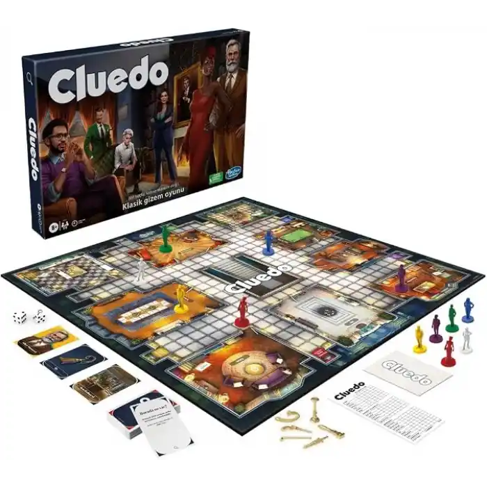 Cluedo Kutu Oyunu, 2-6 Oyuncu İçin Yeniden Tasarlanmış Cluedo Oyunu, Gizem Çözme Oyunları, Dedektiflik Oyunları, Çocuklar ve Yetişkinler İçin Aile Oyunları