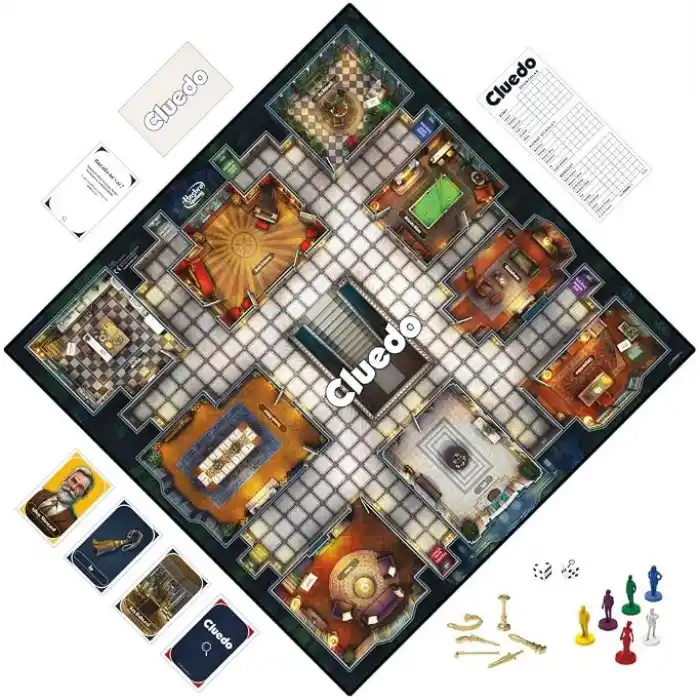 Cluedo Kutu Oyunu, 2-6 Oyuncu İçin Yeniden Tasarlanmış Cluedo Oyunu, Gizem Çözme Oyunları, Dedektiflik Oyunları, Çocuklar ve Yetişkinler İçin Aile Oyunları