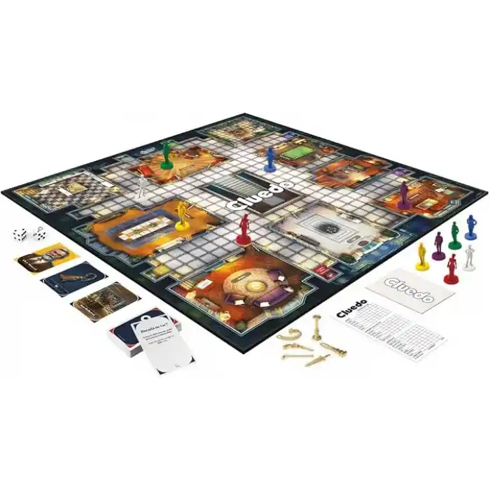 Cluedo Kutu Oyunu, 2-6 Oyuncu İçin Yeniden Tasarlanmış Cluedo Oyunu, Gizem Çözme Oyunları, Dedektiflik Oyunları, Çocuklar ve Yetişkinler İçin Aile Oyunları