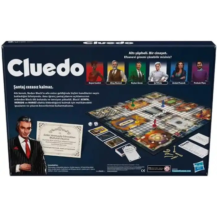 Cluedo Kutu Oyunu, 2-6 Oyuncu İçin Yeniden Tasarlanmış Cluedo Oyunu, Gizem Çözme Oyunları, Dedektiflik Oyunları, Çocuklar ve Yetişkinler İçin Aile Oyunları