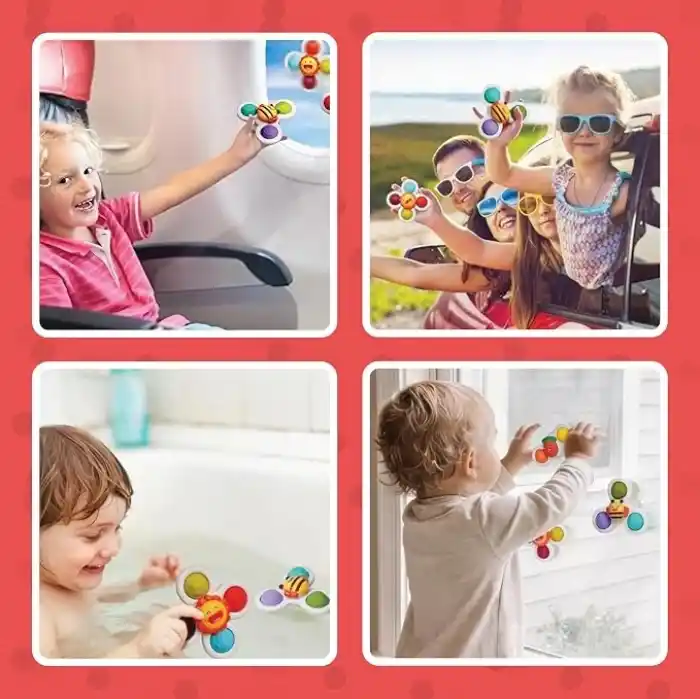 Circle Toys Vantuzlu Duyu Geliştirici Spinner Oyuncak 3’lü Set – Dönen Bebek Oyuncağı (12 Ay+)