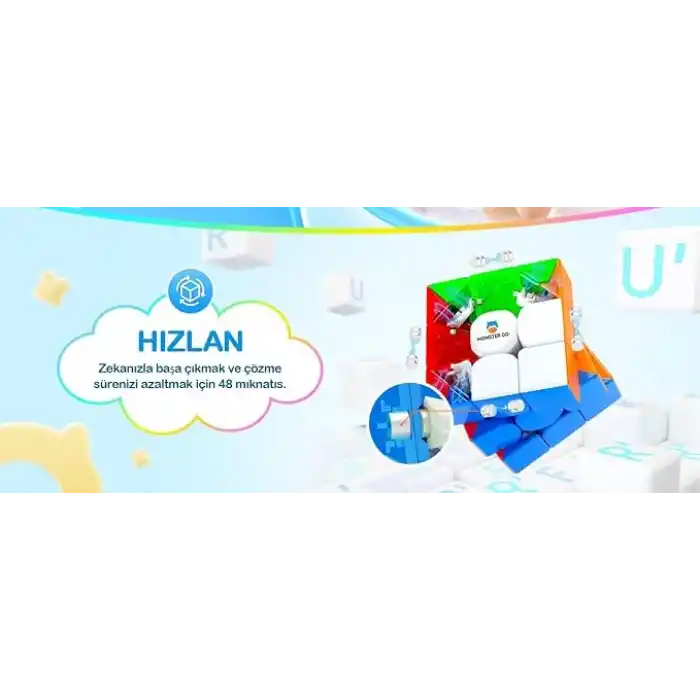 coverzone Monster Go Manyetik 3x3 Rubik Küp Zeka Küpü MG 356 EDU Klasik 48 Mıknatıslı Türkiye Resmi Satıcısı (GAN Üretimidir)
