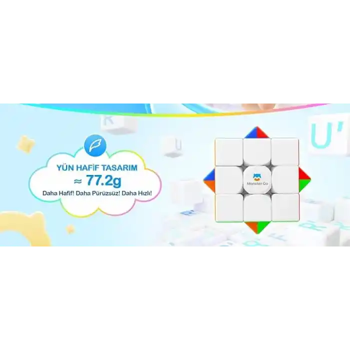 coverzone Monster Go Manyetik 3x3 Rubik Küp Zeka Küpü MG 356 EDU Klasik 48 Mıknatıslı Türkiye Resmi Satıcısı (GAN Üretimidir)