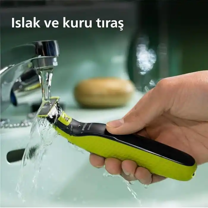 Philips OneBlade QP2824/10 Yüz& Vücut Hibrit Tıraş Makinesi, Islak&Kuru,1 Yedek Bıçak,3 Sakal Tarağı