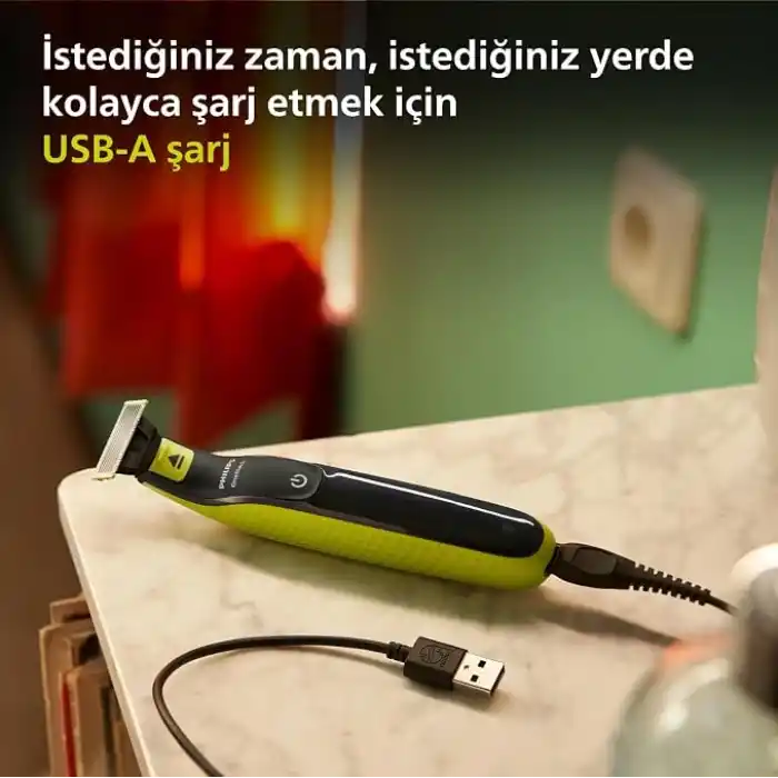 Philips OneBlade QP2724/10 Yüz Hibrit Tıraş Makinesi,Sakal Şekillendirici, Islak&Kuru,3 Sakal Tarağı