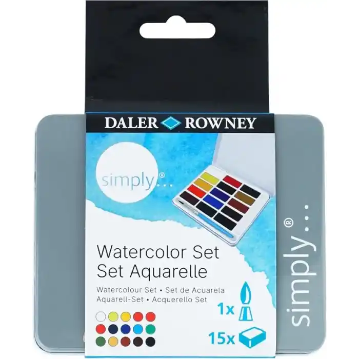 Simply D134500015 sulu boya, metal, sınıflandırılmış, 15li set