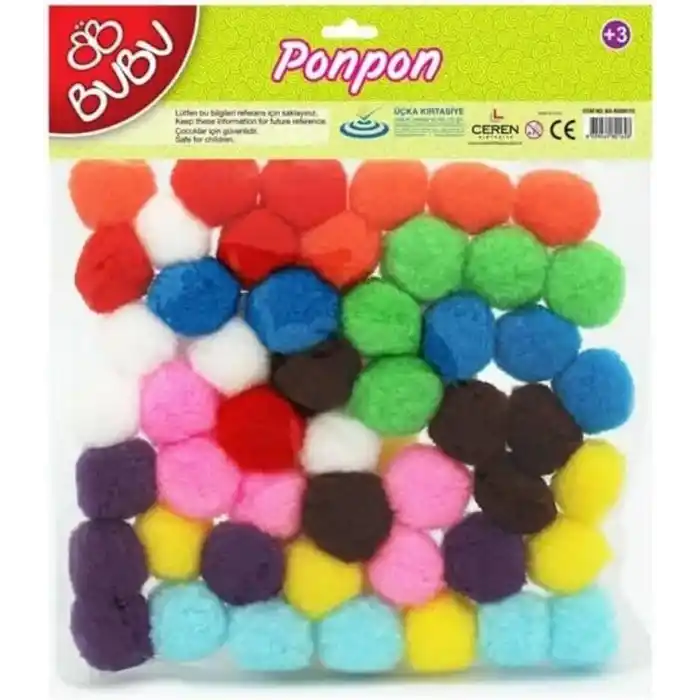 BU-BU PONPON 3CM 25Lİ KARMA