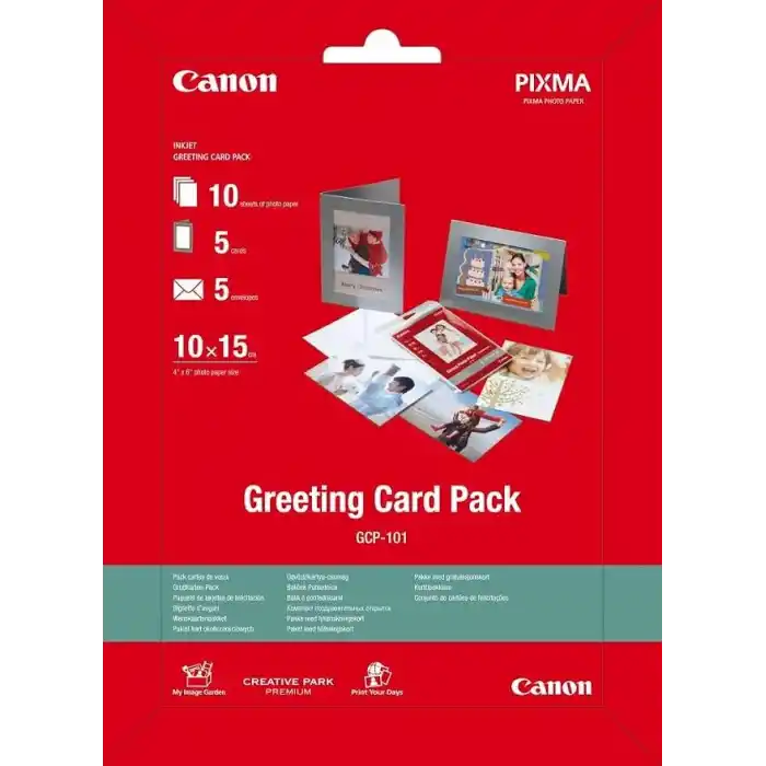 Canon Fotoğraf kağıdı VP-101 örnek paket kartpostal - 10 x 15 cm, mürekkep püskürtmeli yazıcı için 20 yaprak