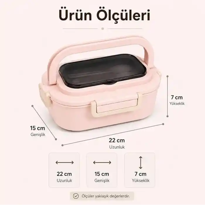 304 Paslanmaz Çelik Çift Bölmeli Beslenme Kutusu, Çatal Kaşıklı Sızdırmaz Sefer Tası Yemek Kabı, Kahverengi Gri Yeşil Pembe Renk Seçenekleri (Pembe)