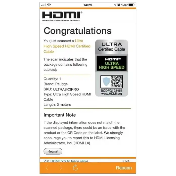 Paugge Ultra Sertifikalı HDMI® 2.1b Kablo - (2.1b/2.1/2.0b/2.0/1.4) 10K, 8K 60Hz, 4K 240Hz 165Hz 144Hz 120Hz 60Hz, eARC, HDCP2.3, HDR, D-HDR, Dolby Vision, Dolby Atmos (3m)
