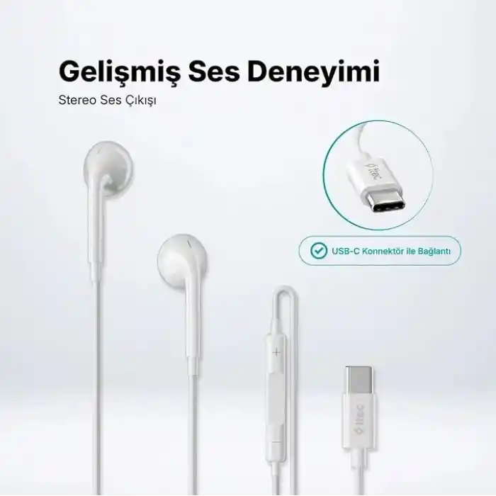 Ttec Rio 3 USB-C Stereo Mikrofonlu Kulakiçi Kablolu Kulaklık Siyah 2KMM16S
