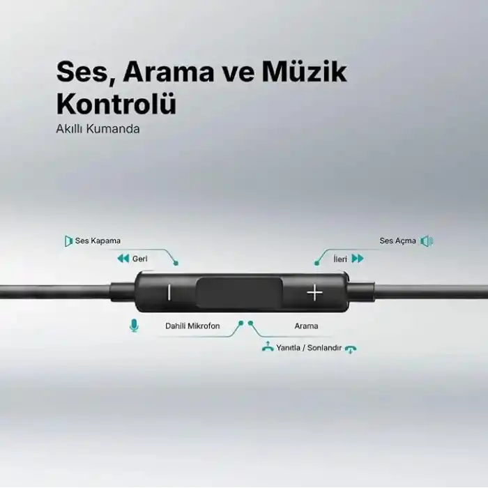 Ttec Rio 3 USB-C Stereo Mikrofonlu Kulakiçi Kablolu Kulaklık Siyah 2KMM16S