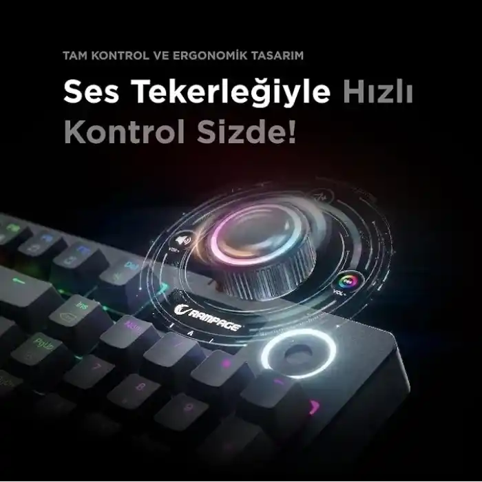 Rampage LOYAL USB Hot Swap RGB Red Switch Mekanik Gaming Oyuncu Klavye