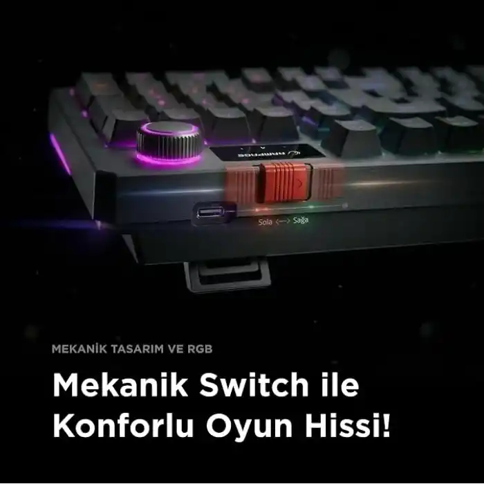 Rampage LOYAL USB Hot Swap RGB Red Switch Mekanik Gaming Oyuncu Klavye