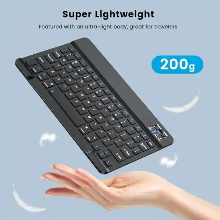 Bluetooth Kablosuz Şarjlı Türkçe Q Klavye Alüminyum Alışım Mini Pilli Mouse Süper Hafif Taşınabillir Bluetooth Eşleştirmeli Midi Klavye 25cm x 15cm