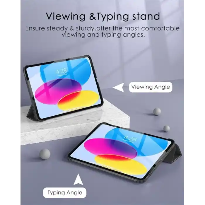 iPad 11.Nesil A16 11inç/10.Nesil Uyumlu 10,9 İnç Kılıf - Uyku Modlu ve Darbeye Dayanıklı Kaplama (Mat Siyah, iPad 11.Nesil A16 11inç/10.Nesil 10.9 inç)