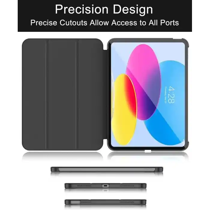 iPad 11.Nesil A16 11inç/10.Nesil Uyumlu 10,9 İnç Kılıf - Uyku Modlu ve Darbeye Dayanıklı Kaplama (Mat Siyah, iPad 11.Nesil A16 11inç/10.Nesil 10.9 inç)