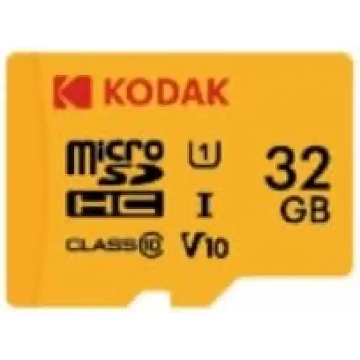 KODAK 32GB Micro SD UHS-I C10 U1 V10 Kart + SD Adaptör, Sarı