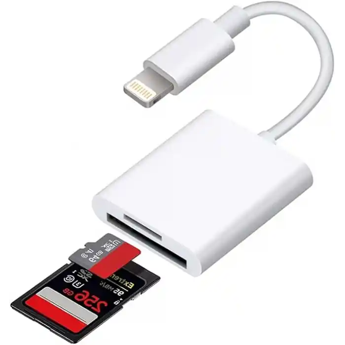 Coverzone Lightning Girişli iPhone 11 12 13 14 Uyumlu Kart Okuyucu SD Kart Adaptörü TF Kart Okuyucu Disk Adaptörü Mobil Kart Okuyucu Hızlı Aksesuarları Bağlayın - (S101 - Lightning)