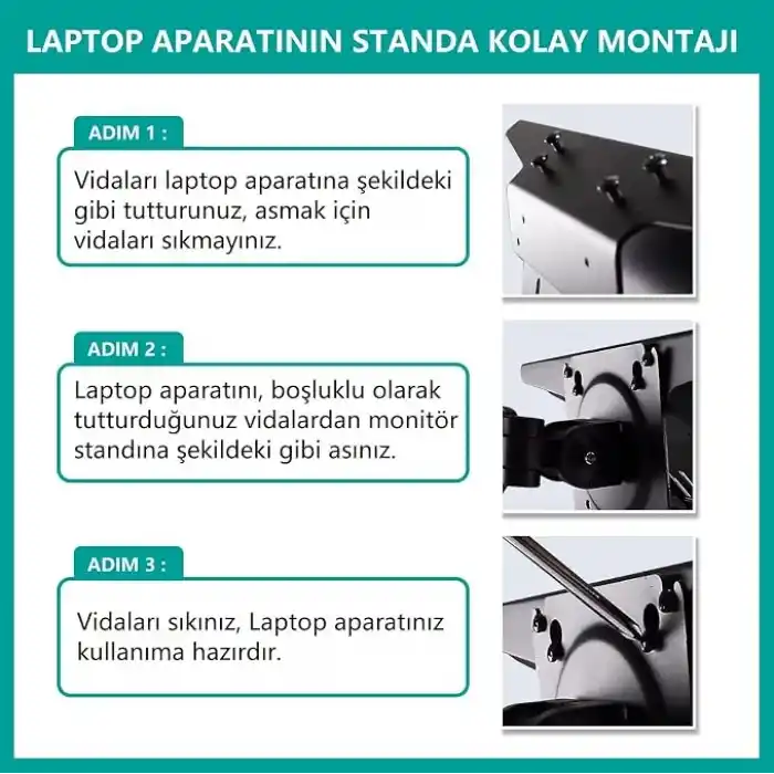 Ergoflex NB FP-2 Ergonomic Monitör Kolları için 10-17 Uyumlu Vesa Montaj Laptop Aparatı