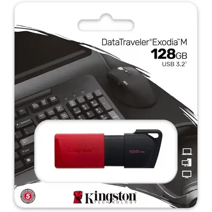 Kingston DataTraveler Exodia M DTXM/128GB USB 3.2 Gen 1 - birden fazla renkte esnek kapaklı