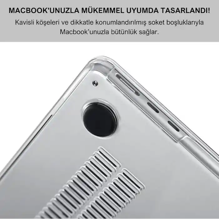 Klasse MacBook Air 13.6 inç M5/M4/M3/M2 2026-2025-2024-2023-2022 Çip ile Uyumlu Dayanıklı Koruyucu Kılıf, Ultra İnce Kabuk Koruma Sert Kapak A3449 A3240 A3113 A2681 (Şeffaf)