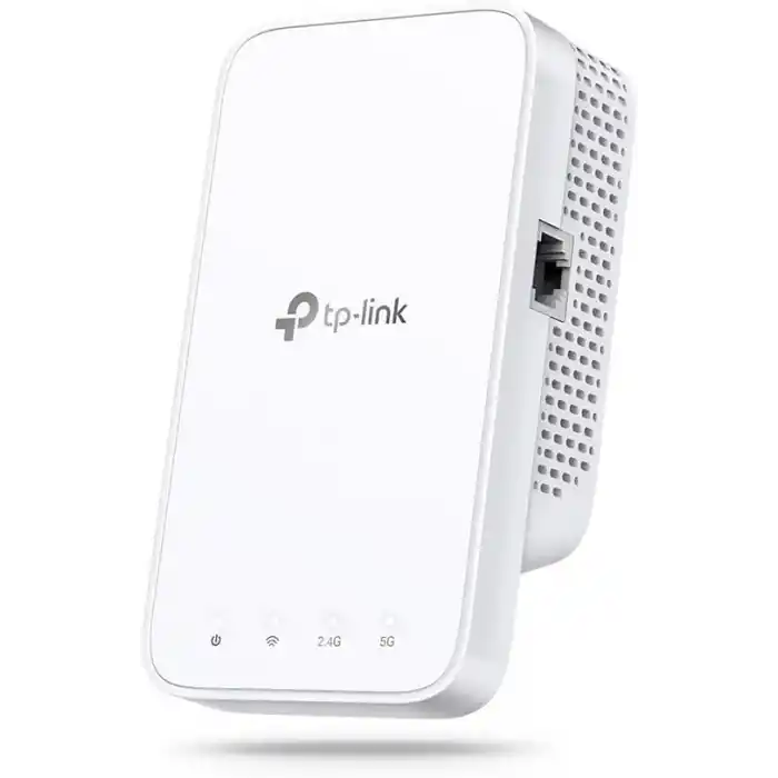 TP-Link RE330 WLAN amplifikatör tekrarlayıcı AC1200 (867 Mbps 5 GHz + 300 Mbps 2.4 GHz, WiFi amplifikatör, uygulama kontrolü, sinyal gücü göstergesi, tüm WLAN cihazlarıyla uyumlu, AP modu)