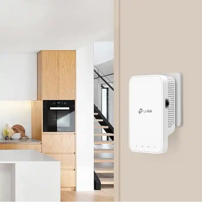 TP-Link RE330 WLAN amplifikatör tekrarlayıcı AC1200 (867 Mbps 5 GHz + 300 Mbps 2.4 GHz, WiFi amplifikatör, uygulama kontrolü, sinyal gücü göstergesi, tüm WLAN cihazlarıyla uyumlu, AP modu)
