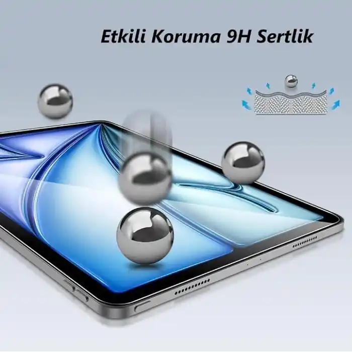 Engo Apple iPad Air 13 İnç İle Uyumlu Ekran Koruyucu 9H Temperli Kırılmaz Esnek Nano Cam, Çizilmeye Ve Darbeye Dayanıklı Koruma, HD Şeffaf M2 M3 M4