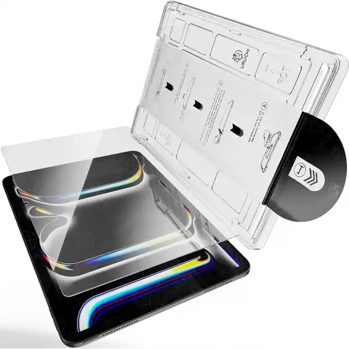 URUCHI Tablet ile Uyumlu Ekran Koruyucu, Hizalama Aparatlı Kolay Kurulum, HD Şeffaf Temperli Cam, 9H Dayanıklı, Hassas Dokunmatik (1, iPad 11 (A16) 2025 / iPad 10. Nesil 10.9 2022)